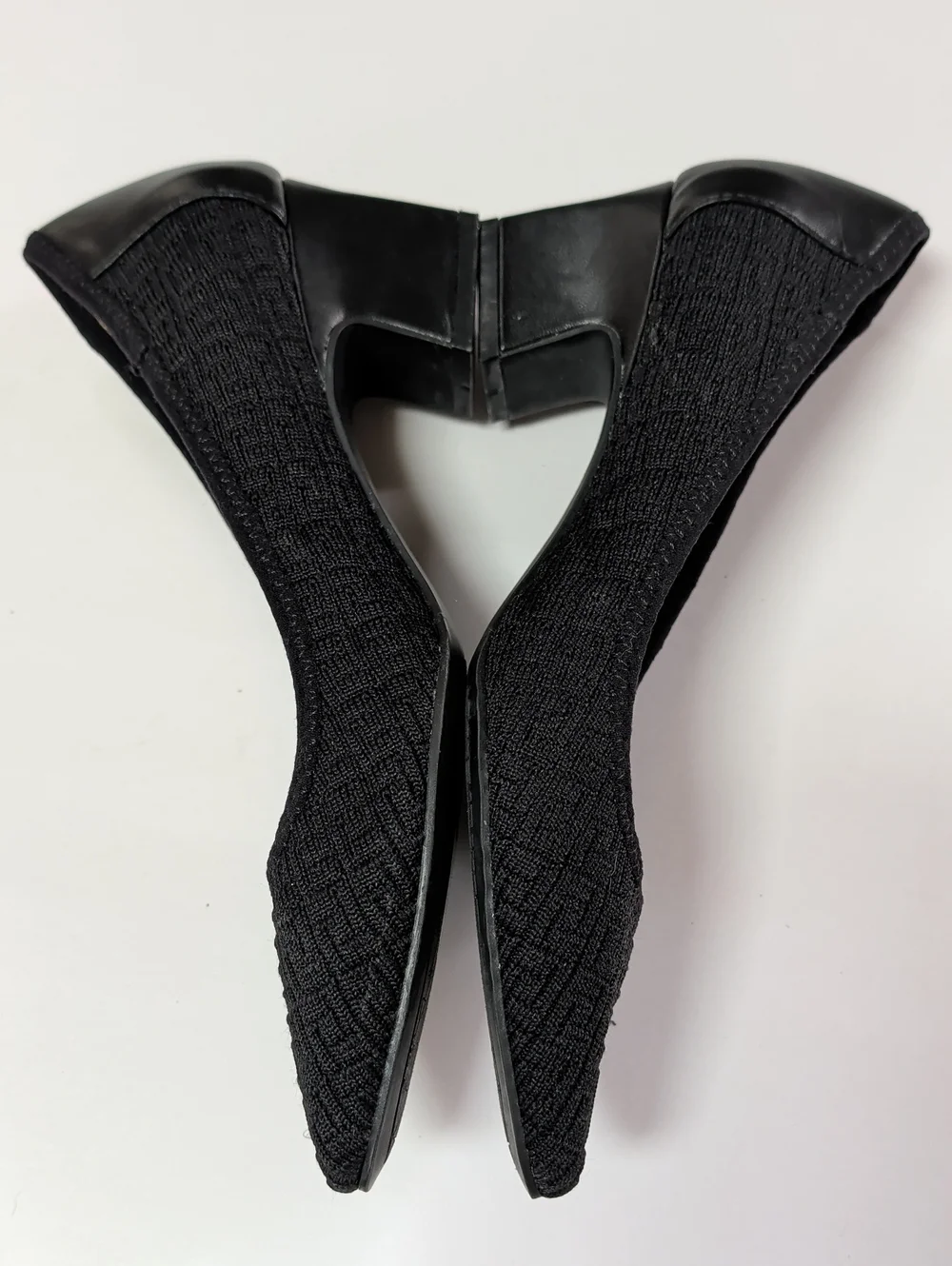 Adrienne Vittadini, Faro, Black Knit Block Heels. Size 9